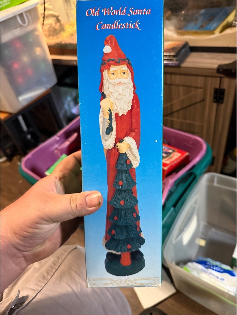 Old World Santa Candlestick Christmas Decoration